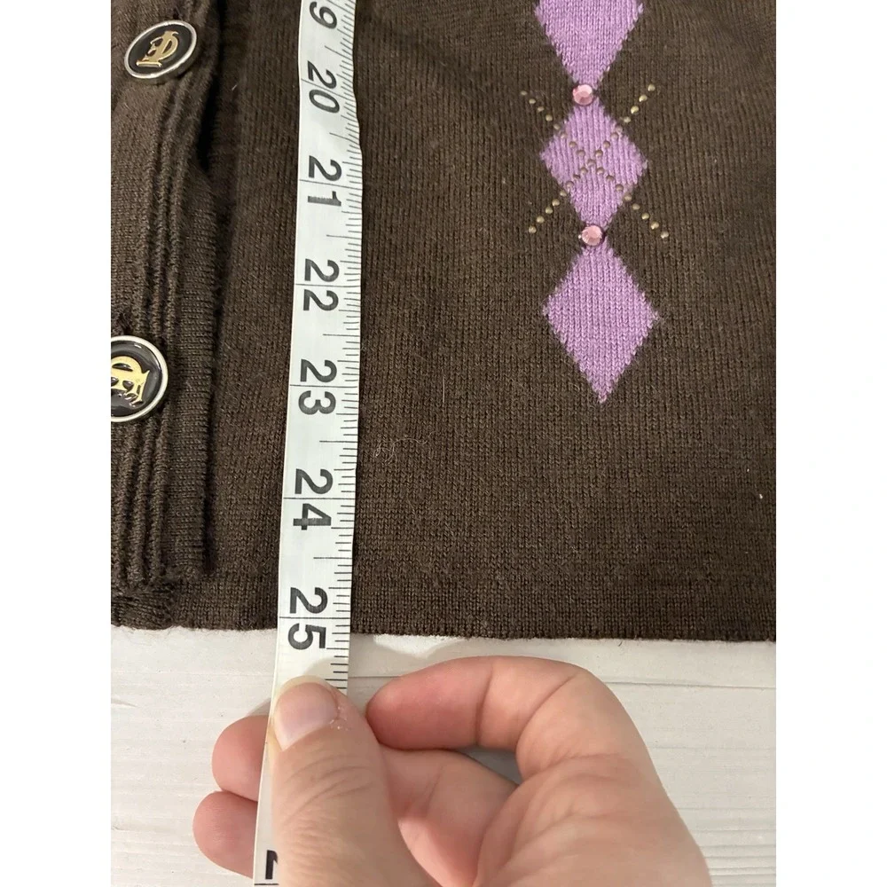 Carla Ferroni by Lady‎ Jane wool blend Cardigan  Size XL Brown Made in Italy - Picture 7 of 8